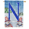 America Forever Uncle Snowman Monogram House Flag