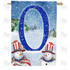 America Forever Uncle Snowman Monogram House Flag