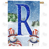 America Forever Uncle Snowman Monogram House Flag