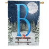 America Forever Winter Moon Monogram House Flag