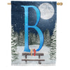 America Forever Winter Moon Monogram House Flag