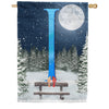 America Forever Winter Moon Monogram House Flag