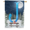 America Forever Winter Moon Monogram House Flag