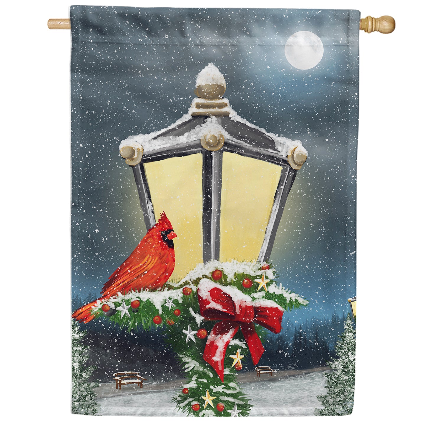 America Forever Winter Lamp Warmth House Flag