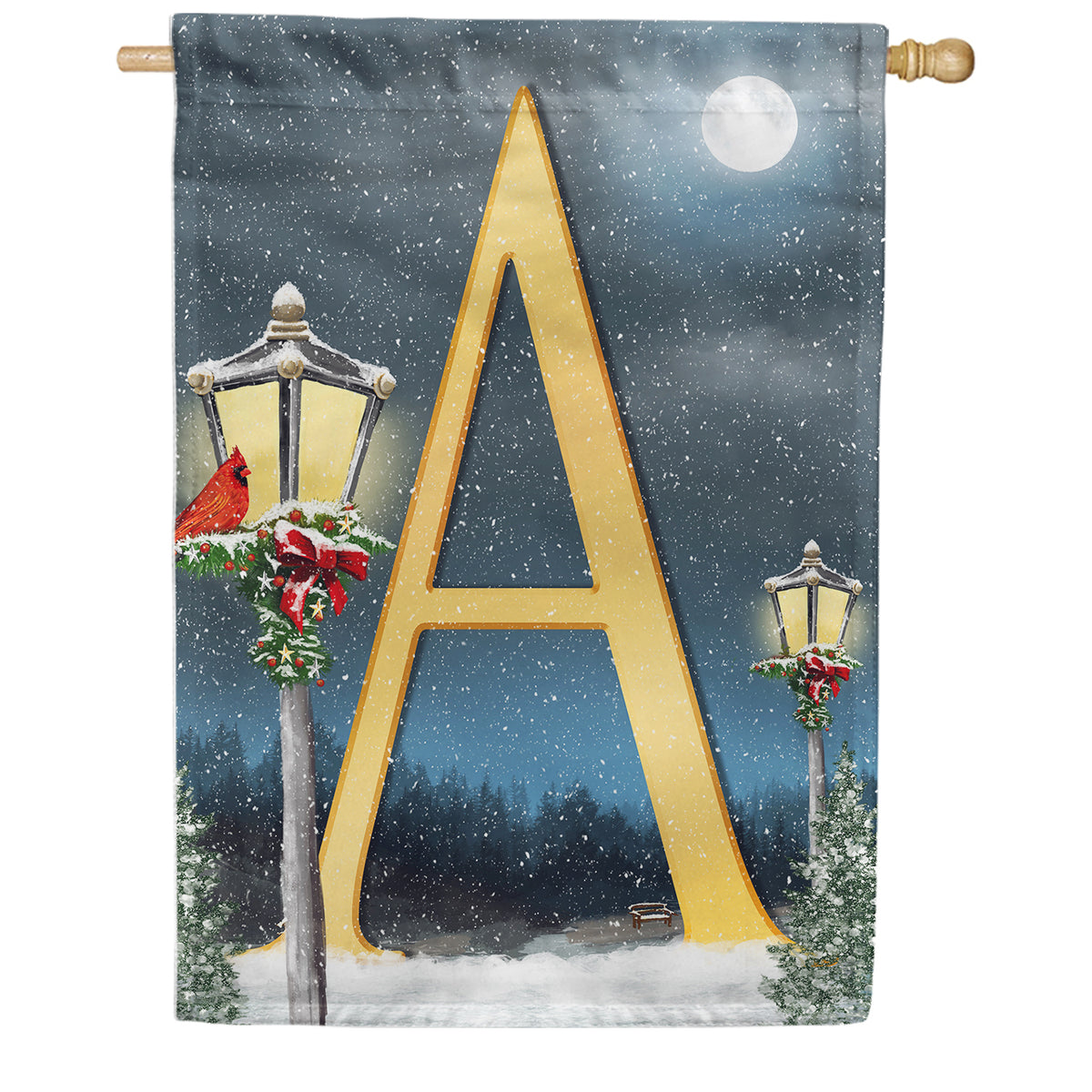 America Forever Winter Lamp Warmth Monogram House Flag