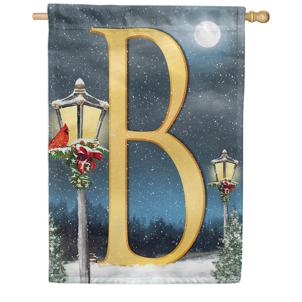 America Forever Winter Lamp Warmth Monogram House Flag