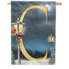 America Forever Winter Lamp Warmth Monogram House Flag