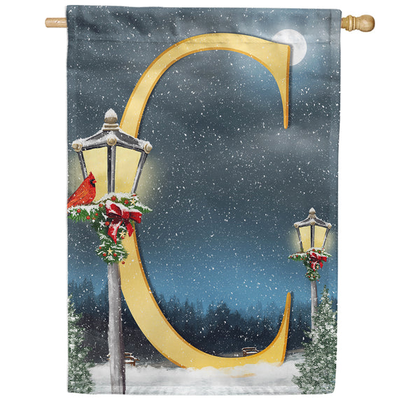 America Forever Winter Lamp Warmth Monogram House Flag