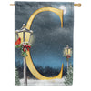 America Forever Winter Lamp Warmth Monogram House Flag