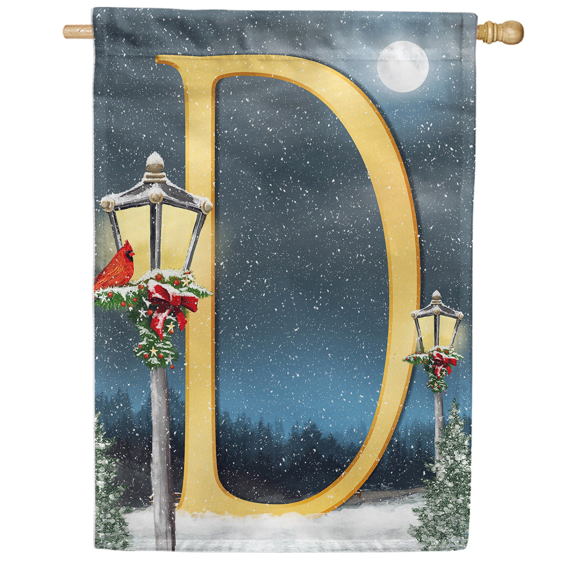 America Forever Winter Lamp Warmth Monogram House Flag