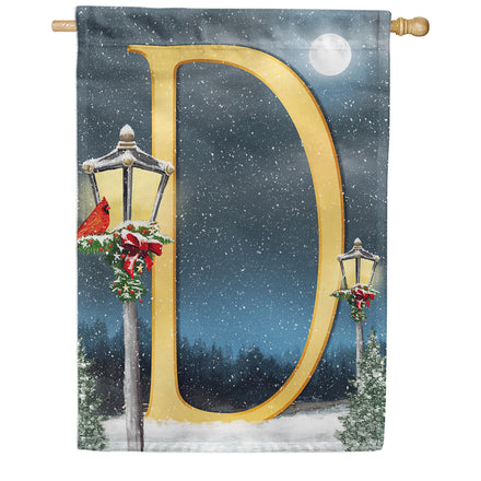 America Forever Winter Lamp Warmth Monogram House Flag