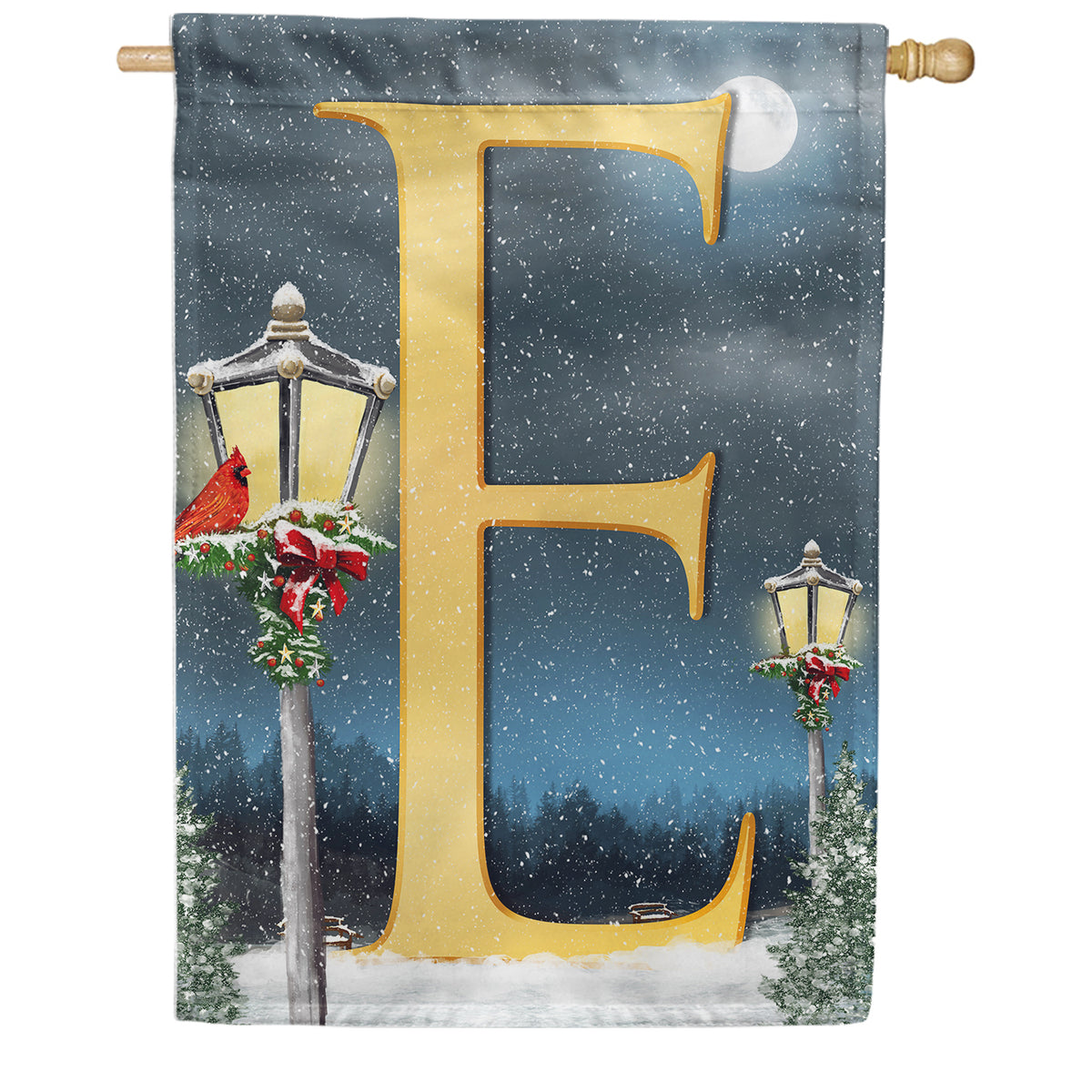 America Forever Winter Lamp Warmth Monogram House Flag