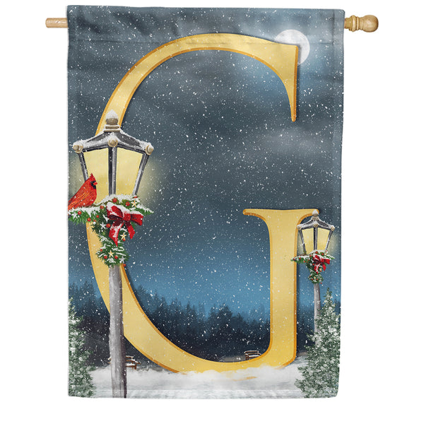 America Forever Winter Lamp Warmth Monogram House Flag