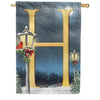 America Forever Winter Lamp Warmth Monogram House Flag