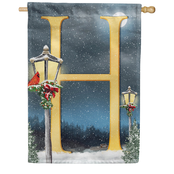 America Forever Winter Lamp Warmth Monogram House Flag