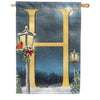 America Forever Winter Lamp Warmth Monogram House Flag
