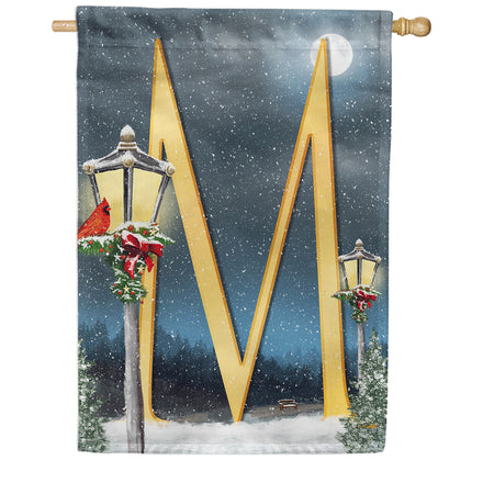 America Forever Winter Lamp Warmth Monogram House Flag