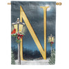 America Forever Winter Lamp Warmth Monogram House Flag