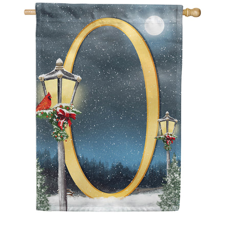 America Forever Winter Lamp Warmth Monogram House Flag