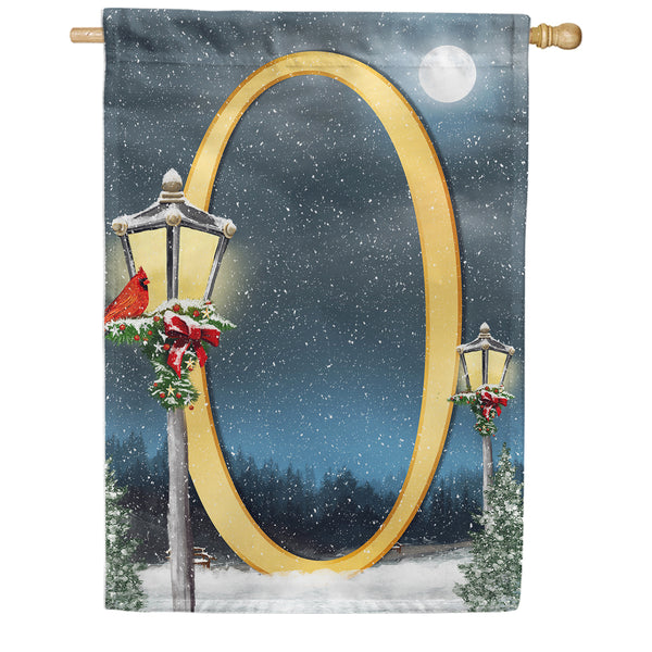 America Forever Winter Lamp Warmth Monogram House Flag
