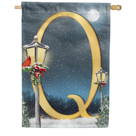 America Forever Winter Lamp Warmth Monogram House Flag