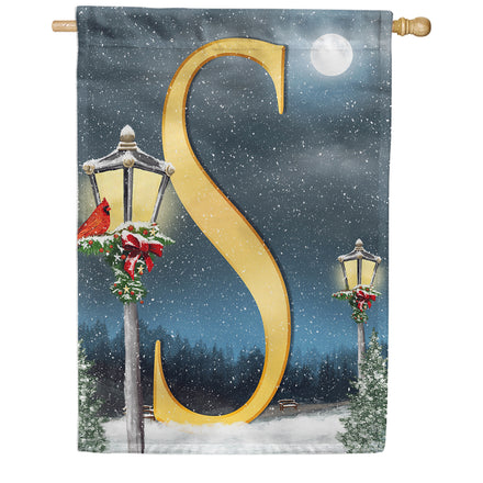 America Forever Winter Lamp Warmth Monogram House Flag