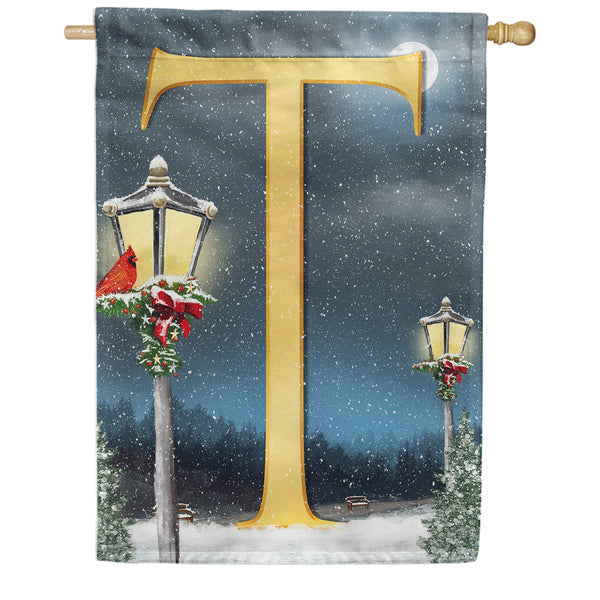 America Forever Winter Lamp Warmth Monogram House Flag
