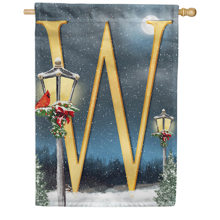 America Forever Winter Lamp Warmth Monogram House Flag