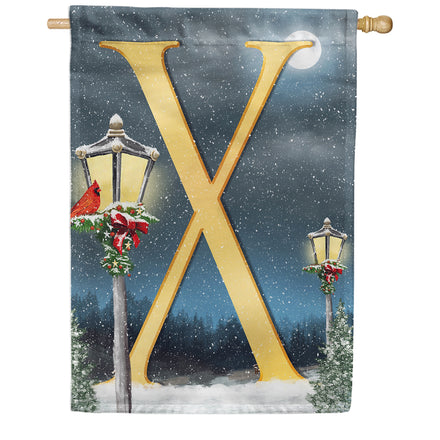 America Forever Winter Lamp Warmth Monogram House Flag