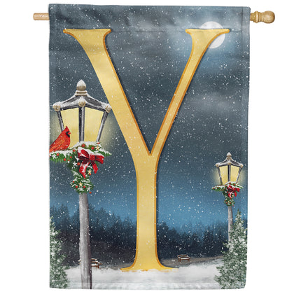 America Forever Winter Lamp Warmth Monogram House Flag