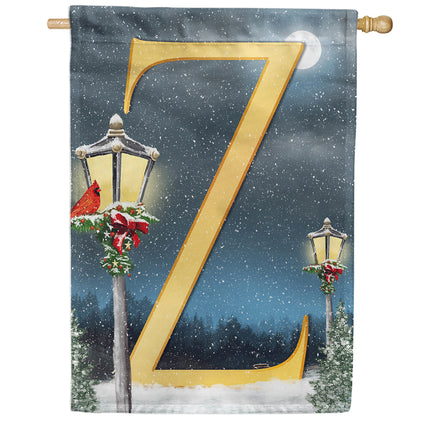 America Forever Winter Lamp Warmth Monogram House Flag