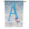 America Forever Polar Bear Snow Family Monogram House Flag