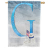 America Forever Polar Bear Snow Family Monogram House Flag