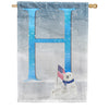 America Forever Polar Bear Snow Family Monogram House Flag