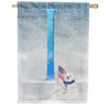 America Forever Polar Bear Snow Family Monogram House Flag