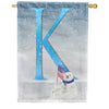 America Forever Polar Bear Snow Family Monogram House Flag