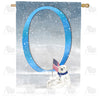 America Forever Polar Bear Snow Family Monogram House Flag
