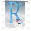 America Forever Polar Bear Snow Family Monogram House Flag