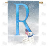 America Forever Polar Bear Snow Family Monogram House Flag