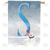 America Forever Polar Bear Snow Family Monogram House Flag