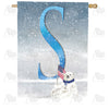 America Forever Polar Bear Snow Family Monogram House Flag