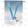 America Forever Polar Bear Snow Family Monogram House Flag