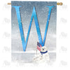 America Forever Polar Bear Snow Family Monogram House Flag
