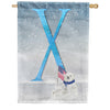 America Forever Polar Bear Snow Family Monogram House Flag