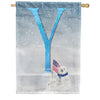 America Forever Polar Bear Snow Family Monogram House Flag