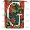 America Forever Snowy Poinsettias Monogram House Flag