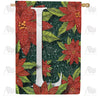America Forever Snowy Poinsettias Monogram House Flag