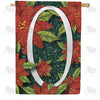 America Forever Snowy Poinsettias Monogram House Flag