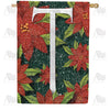 America Forever Snowy Poinsettias Monogram House Flag