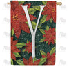America Forever Snowy Poinsettias Monogram House Flag